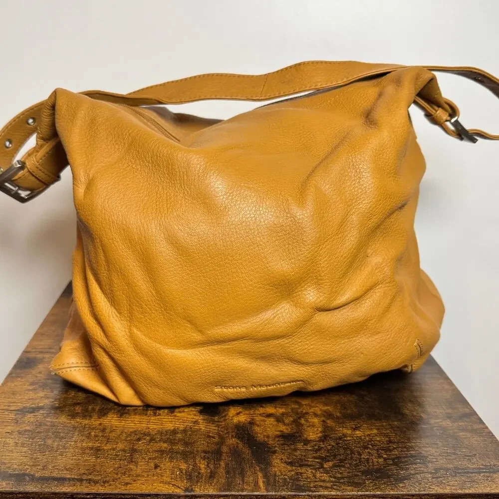 Stone Mountain Tan Brown Leather Boho Shoulder Bag - Picture 1 of 11
